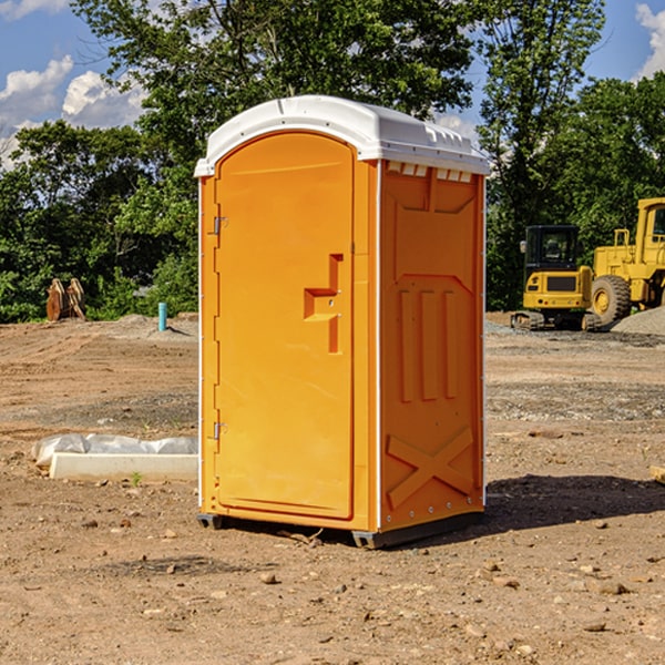 how often are the porta potties cleaned and serviced during a rental period in Esmond North Dakota